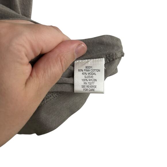 Romantic‎ Minimalist Lace Sleeve Top Elle Olive Green Casual Chic S - Picture 6 of 7